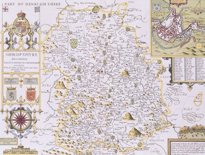 Shropshyre, engraved by Jodocus Hondius from John Speed